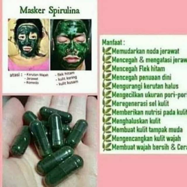 SPIRULINA NASA/MASKER PENGENCANG WAJAH | BOPENG | PENGHILANG KOMEDO ORIGINAL