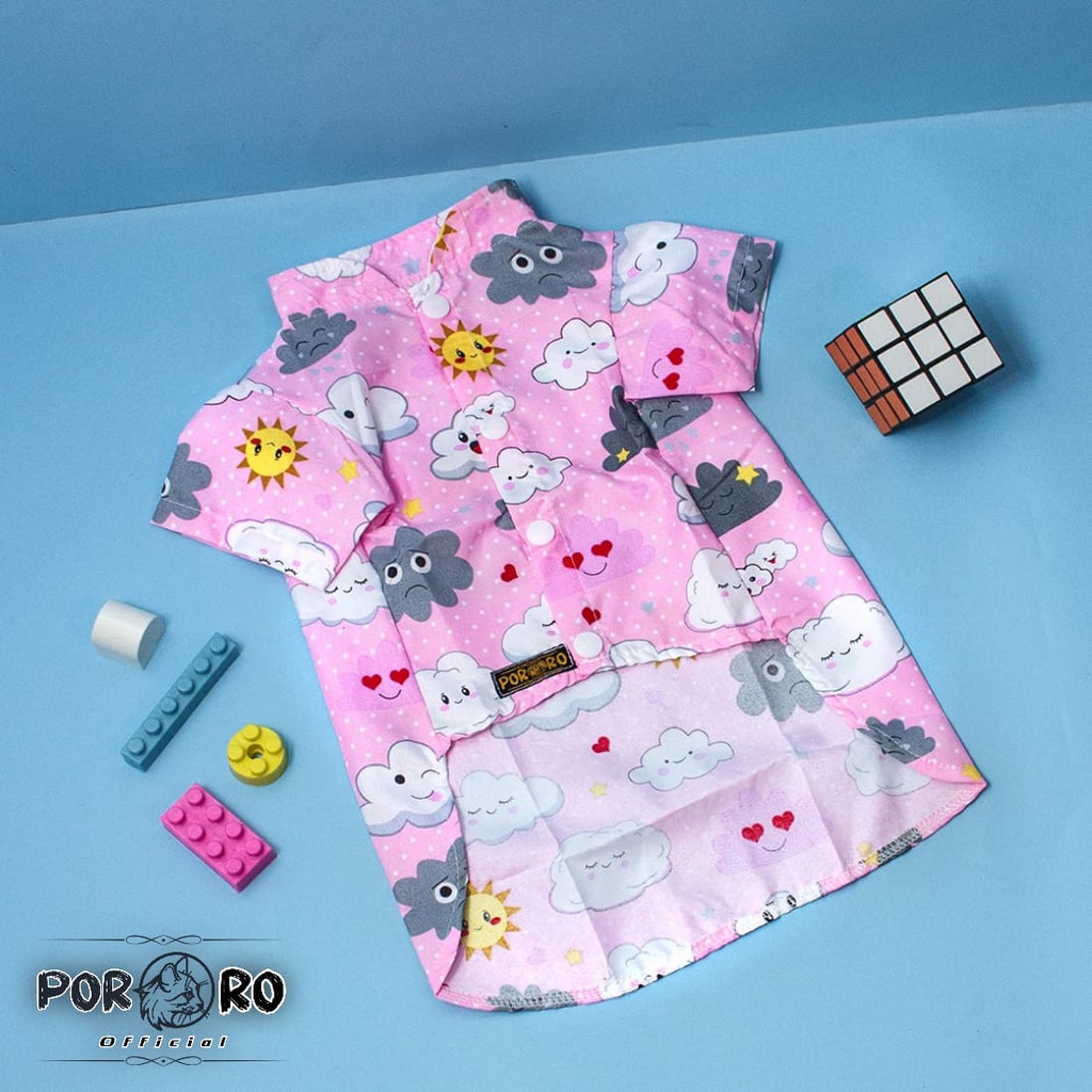 Pororo - Kemeja Kucing  pinkki - Pinkki Lucu dan Keren Bahan Premium