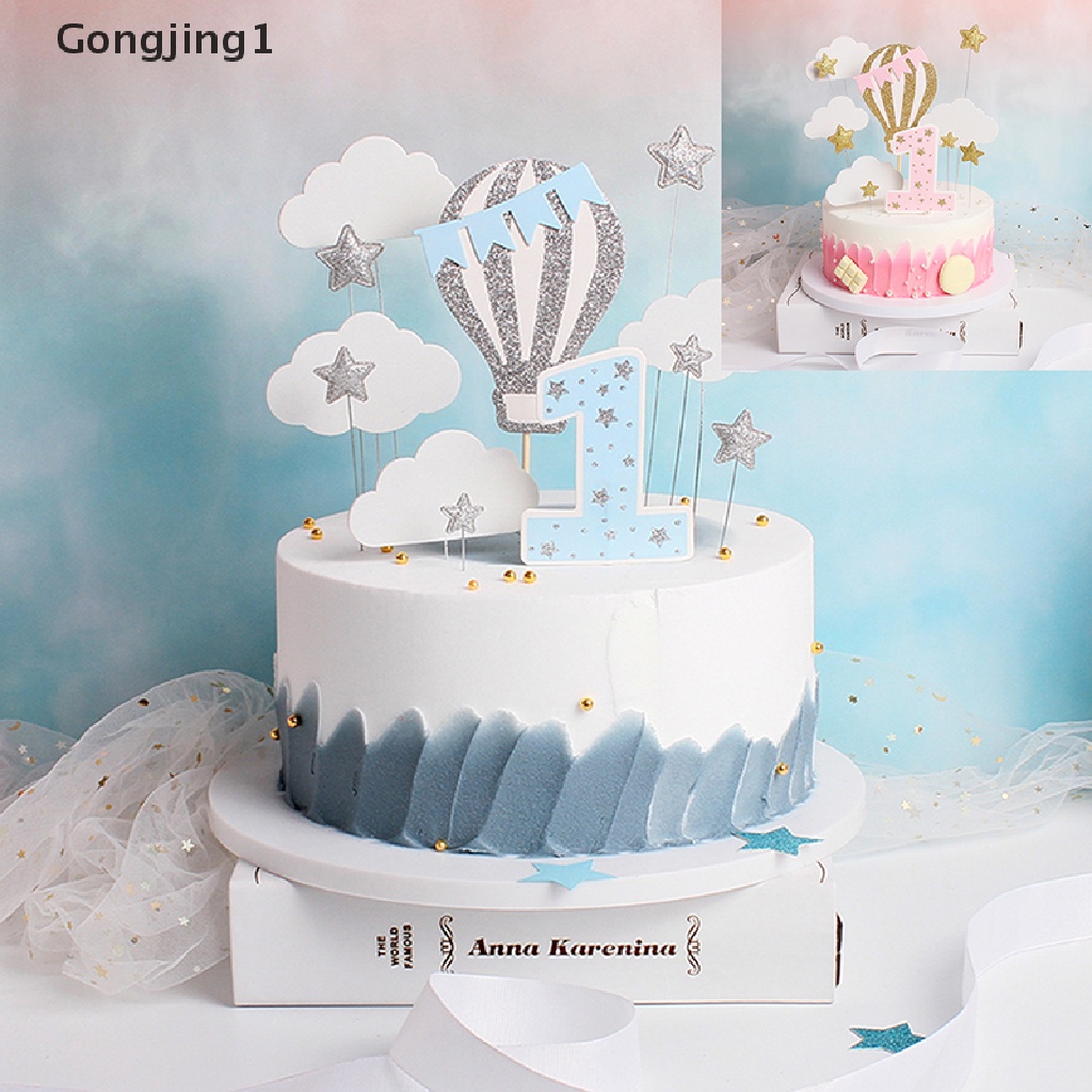 Gongjing1 Topper Kue Ulang Tahun Bentuk Balon Udaraawan Untuk Dekorasi Baby Shower