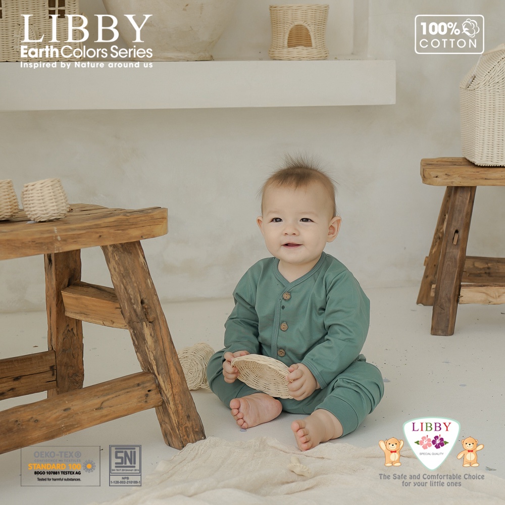 Baju Bayi Setelan Perempuan Laki Laki 0 3 6 9 12 Bulan Setelan Set Atasan Panjang Celana Panjang Libby Earth Comfy Series