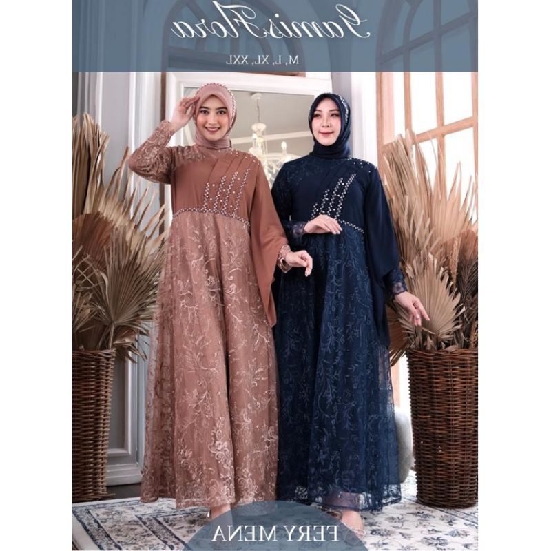 Realpict gamis lebaran terbaruu//gamis pesta terlaris//gamis flora//gamiis tulle mewah