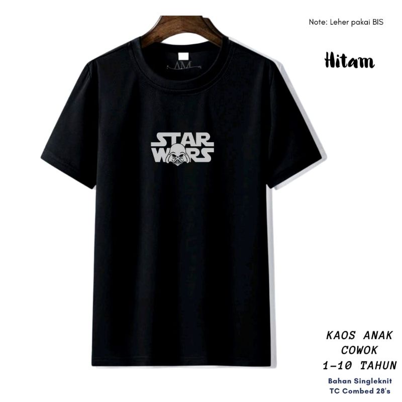 Baju Kaos Anak Cowok 3 tahun - Pria Dewasa ukuran S-7XL-XXXL Dewasa Star WAR 12warna