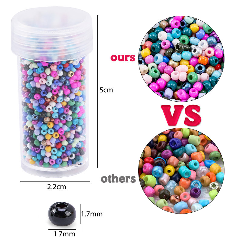 19 warna 2mm 2800 PCS Manik-manik Biji Kaca Multicolor 38 Warna Kecil Kerajinan Putaran Spacer Beads untuk DIY Gelang Anting Membuat Persediaan