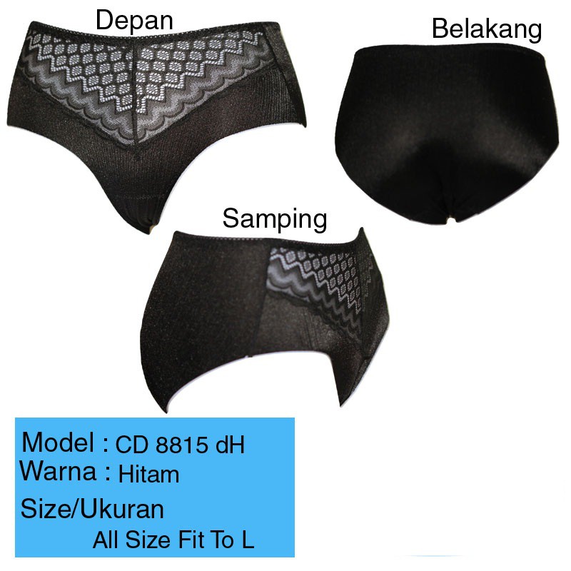 CD Celana Dalam Seamles Kombinasi Bahan Brukat & Satin Mewah CD8815 dH