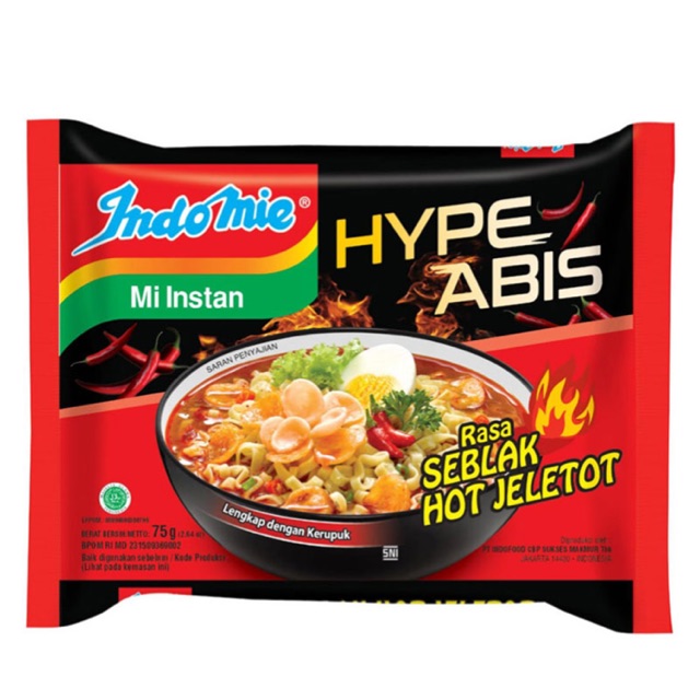 

INDOMIE KUAH HYPE SEBLAK HOT JLETOT 75G