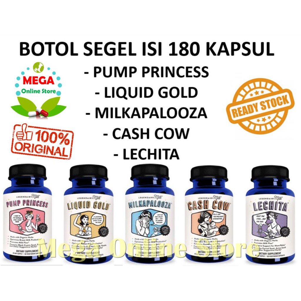 ASI BOOSTER Legendairy Milk Pump Princess / Liquid Gold / Milkapalooza / Cash Cow / Lechita 180 Vcap