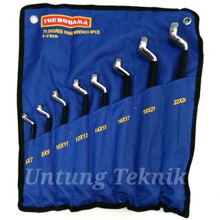 YOKOHAMA 8 pcs Double Ring Spanner 75 degree - Kunci Ring set | Shopee