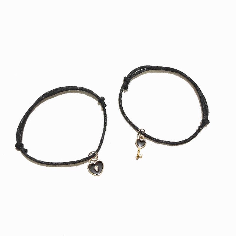 Gelang Pasangan Couple Kunci &amp; Gembok Key Padlock Handmade Bracelet