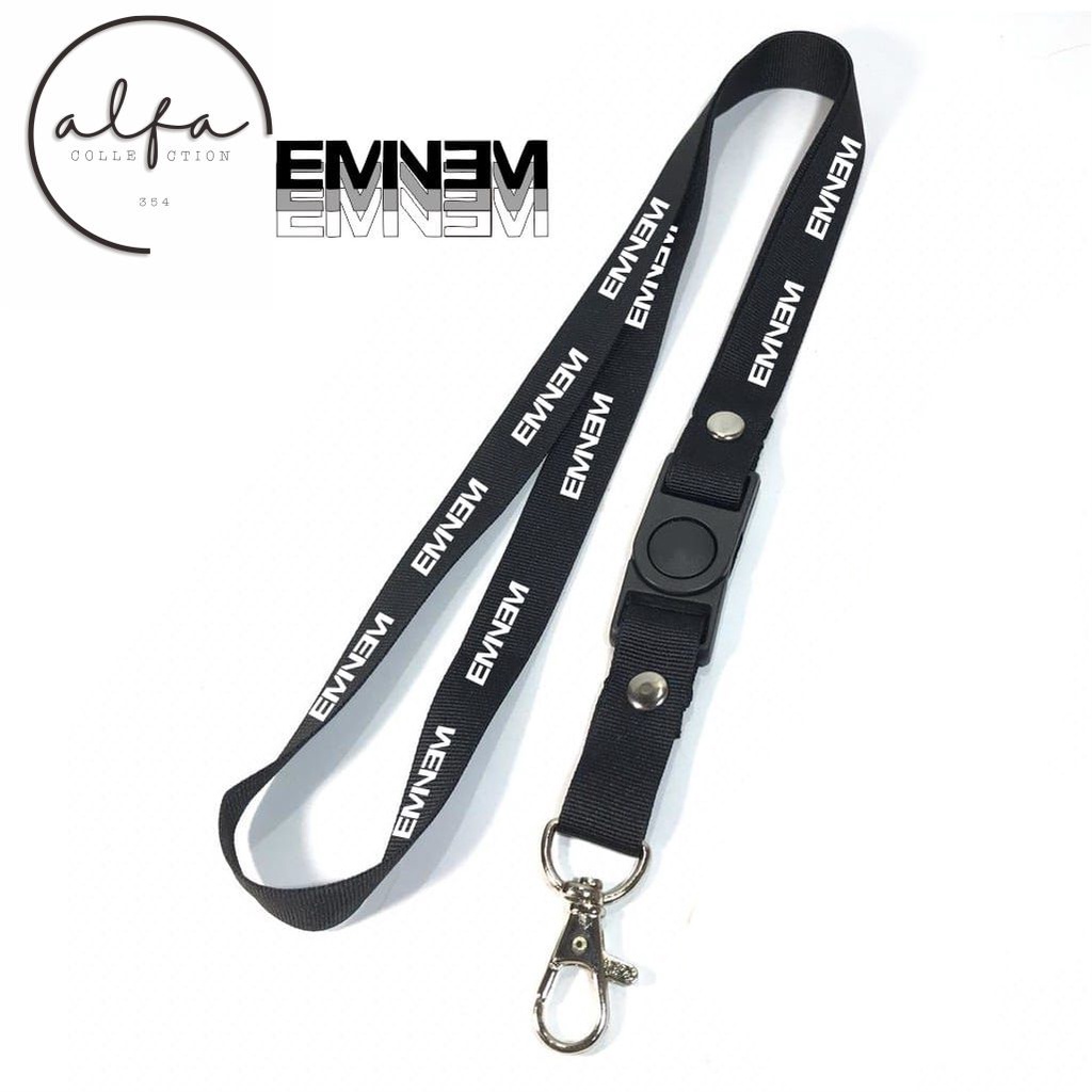 

Gantungan kunci EMINEM rapper rap / band musik hiphop tali lanyard band gantungan leher id card name tag