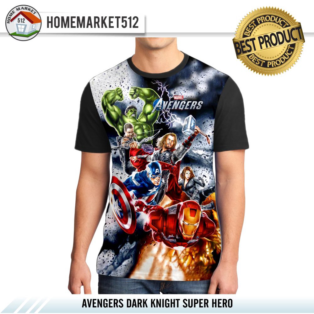 Kaos Pria Avengers Dark Knight Super Hero Kaos Unisex Dewasa Big Size | HOMEMARKET512-0