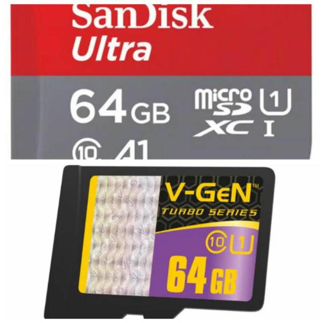 Vgen MicroSd 16gb 32gb 64gb 128gb Class 10 up to 100mbps Turbo series