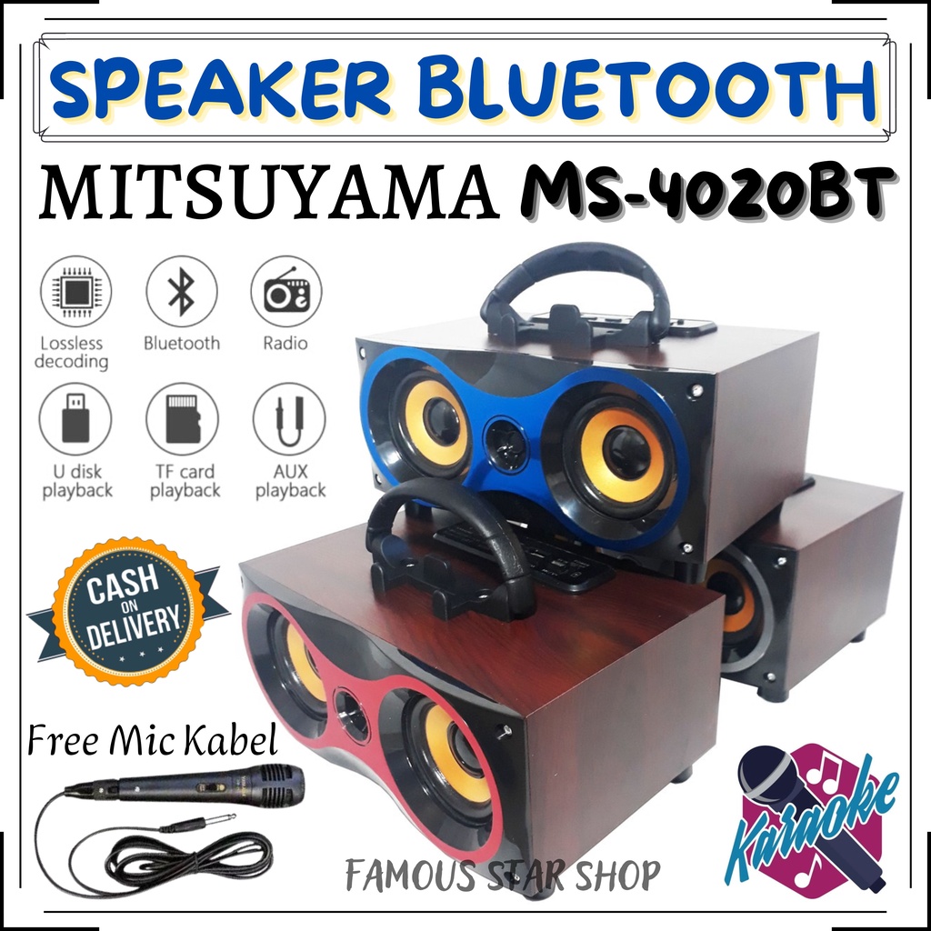 TERMURAH... Speaker Portabel Bluetooth Mitsuyama MS-4020 BT FM Radio USB Super | FMS