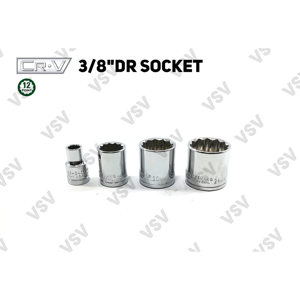 Gestar 3/8&quot;DR kunci Sok 16mm 12PT Kunci Sock Kunci Shock Socket