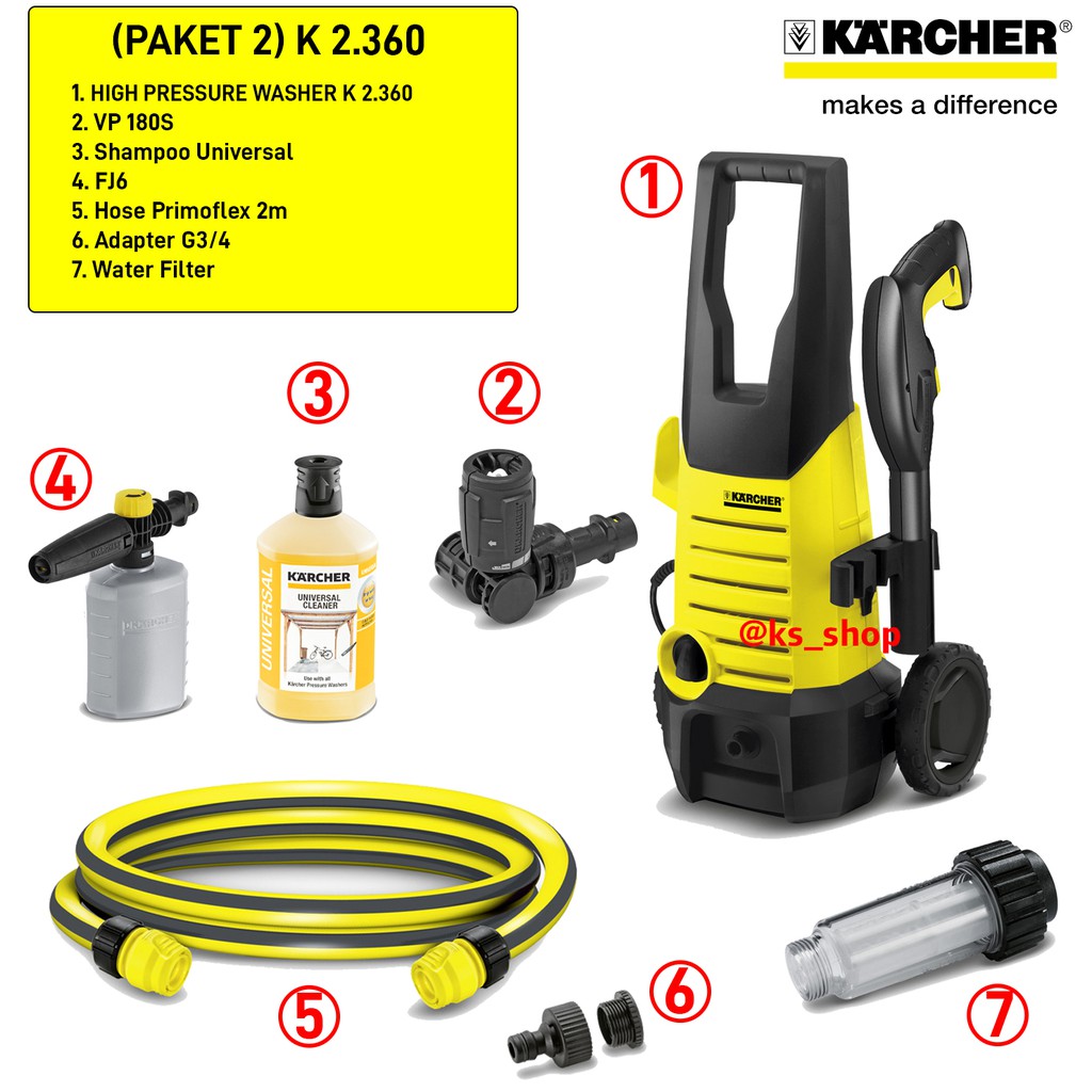 Karcher K2 360 | Karcher K2.360 | K 2.360 | Karcher K2360 High Pressure Cleaner K2.360 - Paket B