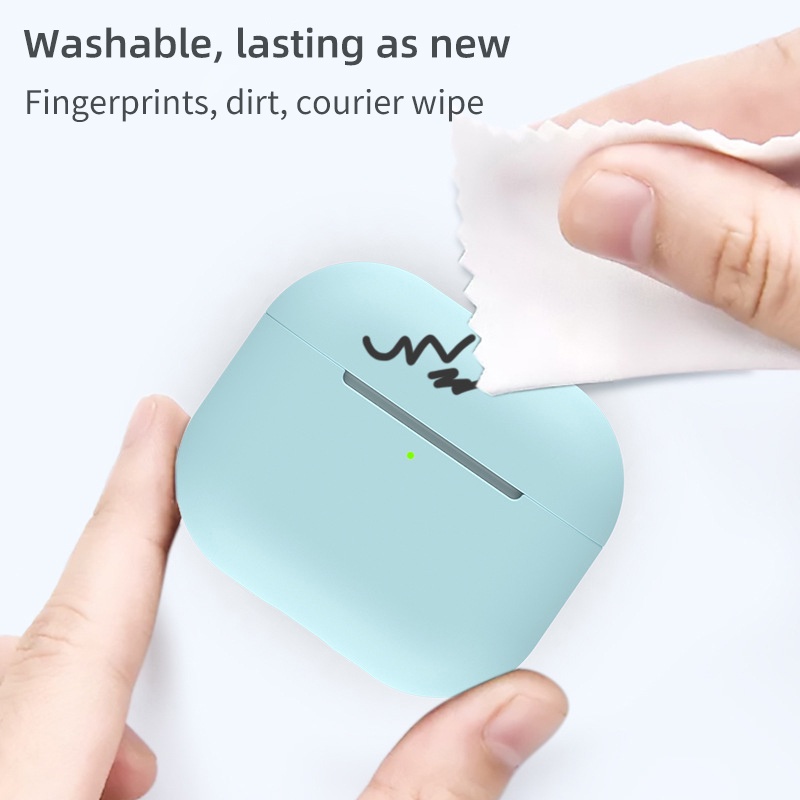 Airpods Pro softcase Silicone silikon Cover Case Untuk Apple Airpods Pro Case Stiker Bluetooth Case Untuk Airpod Untuk Air Pods Pro Earphone Aksesoris Kulit dust proof Airpods  Liquid Soft casing Case Airpods-2