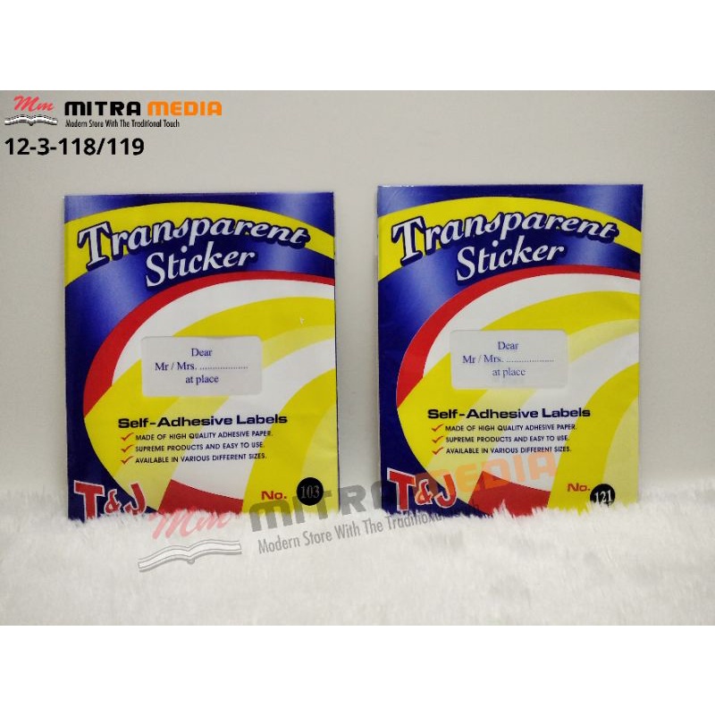 

LABEL STIKER TRANSPARAN NOMOR 103 DAN 121 MURAH