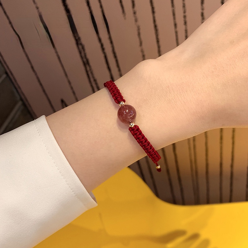 Gelang Tali Kepang Warna Merah Untuk Pasangan