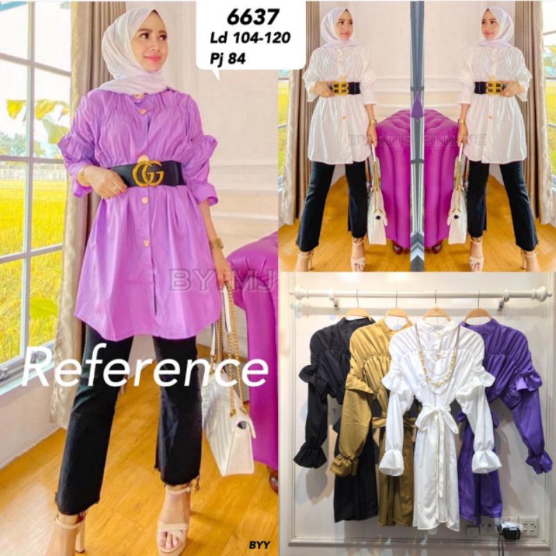 tunik katun import 6637 tunic muslim lilac katun import