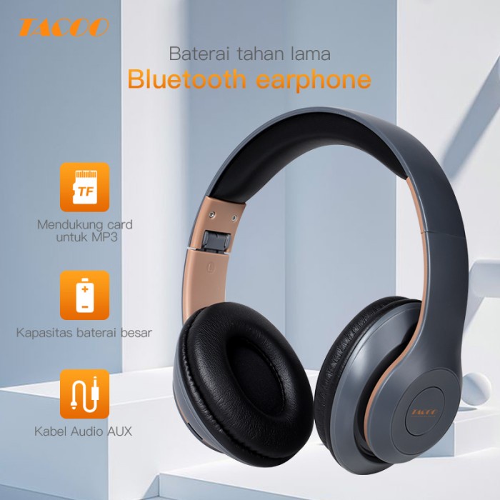 NewTACOO Wireless Headphone Bluetooth Stereo Bass HiFi