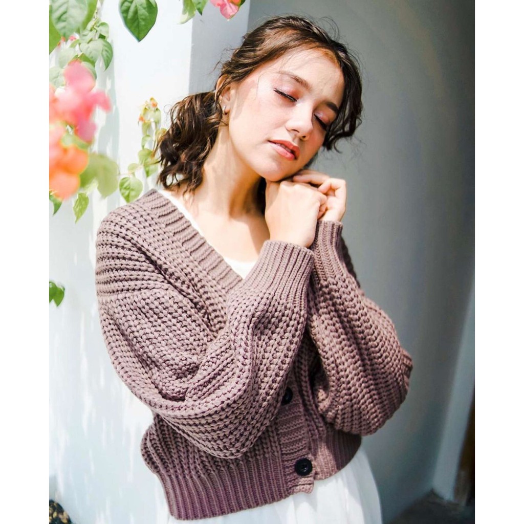 Nakara Balona/Baloni 3GATE Cardigan RAjut | LILAC LONG SLEEVE KNIT