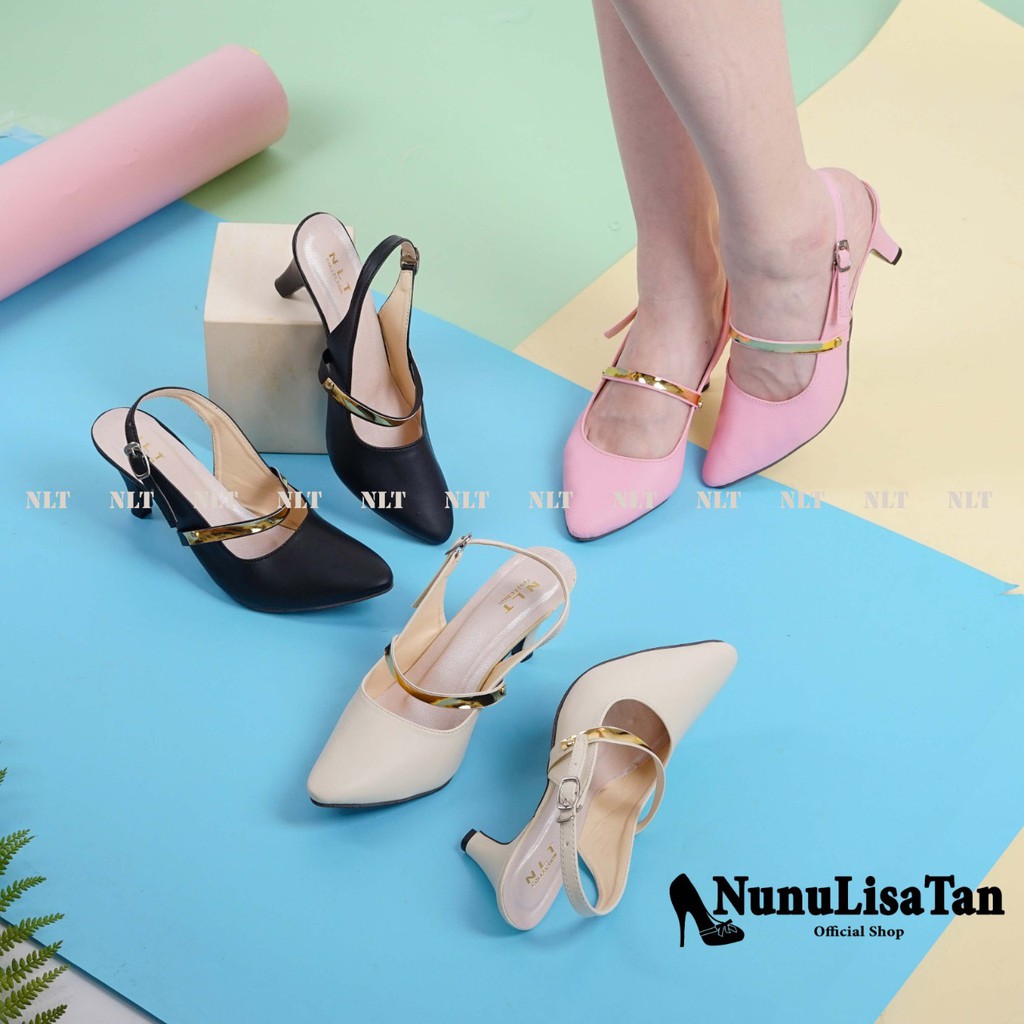 NunuLisaTan - COD Sepatu Heels Hak Pump Wanita VANILA