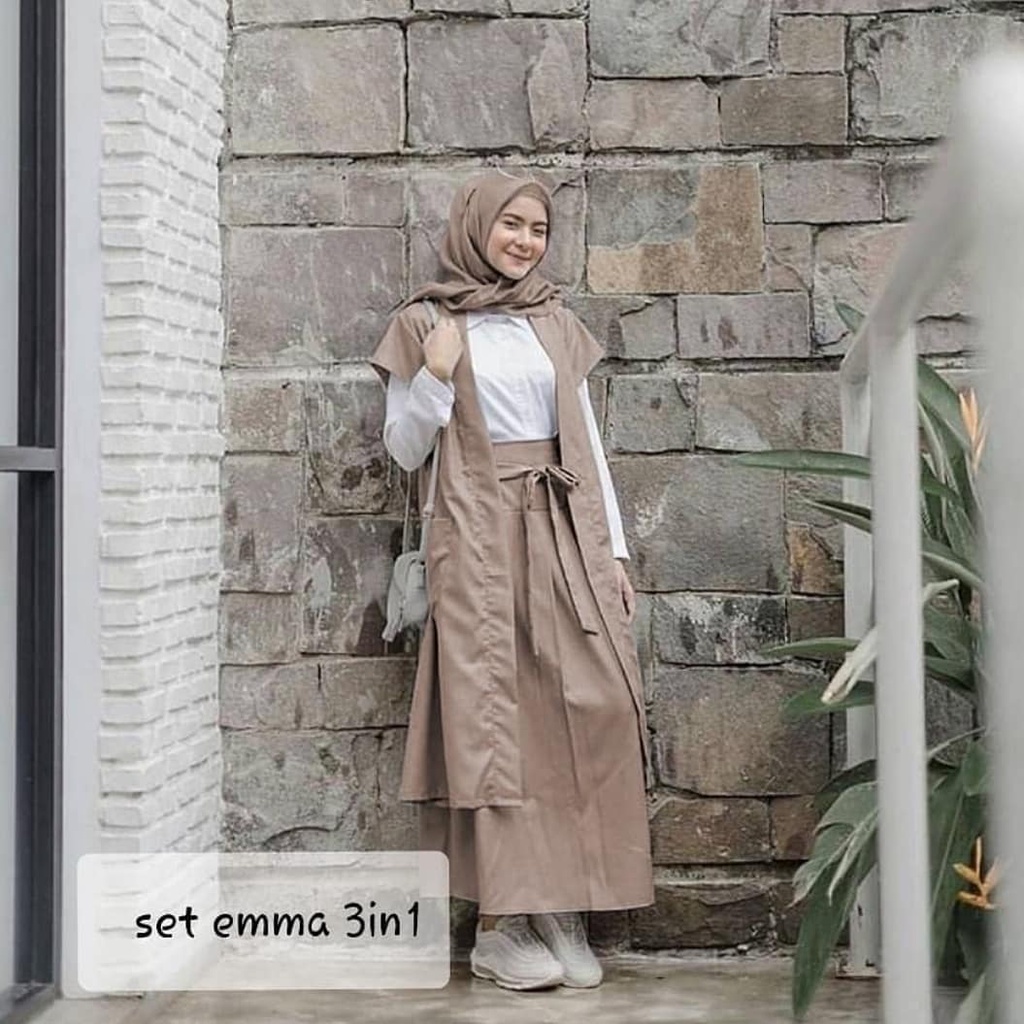 Jual Setelan Wanita Emma Set 3 In 1 Moscrepe Premium By Style Outlet