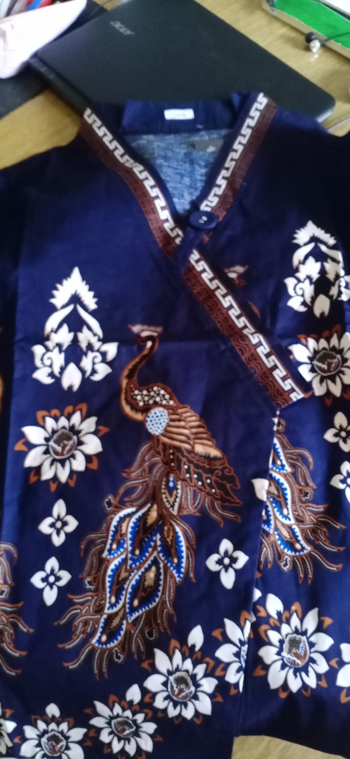 Atasan Blouse Batik Wanita Lengan Panjang Model Kimono Bahan Katun Stretch, 262 Ara#