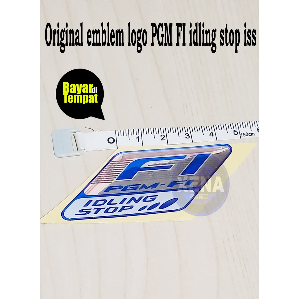 original emblem logo PGM FI idling stop iss / emblem logo FI PGM-FI original / EMBLEM PGM FI IDELING STOP STIKER TIMBUL FI IDELING STOP STIKER GI ISI 1 PCS / emblem timbul HONDA logo PGM FI BEAT FI SUPRA X 125 FI VARIO FI 125 150 TECHNO thailand termurah