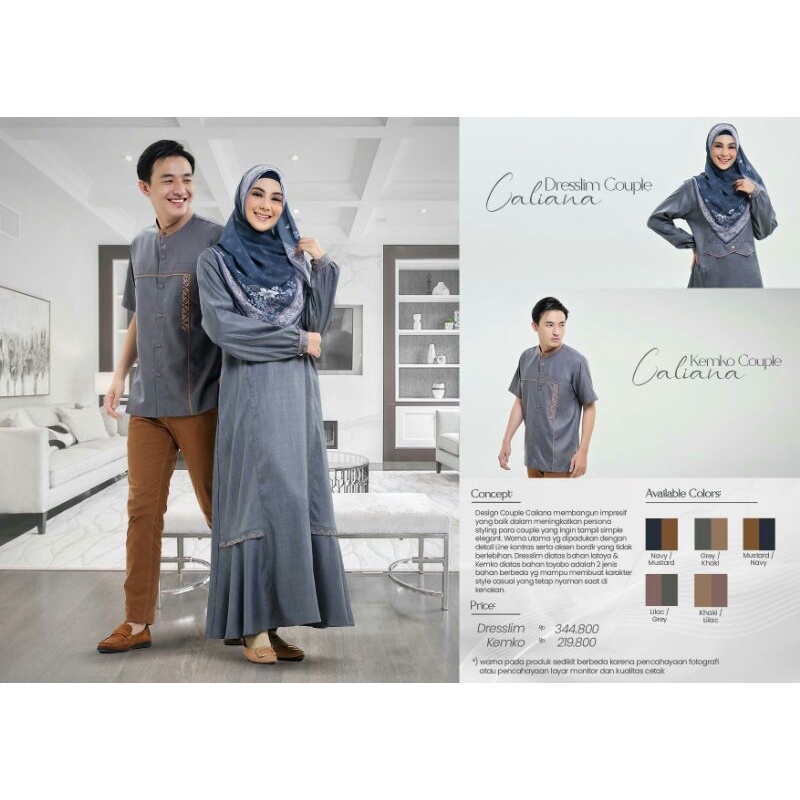 Dresslim Couple Caliana Rabbani - Kemko Couple Caliana Rabbani - Kemeja Koko Rabbani - Baju Koko Rab