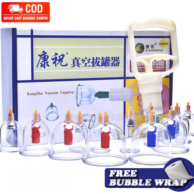 Kop Angin Isi 12 Cup Alat Bantu Bekam Modern Vacuum Cupping Kit Terapi Badan / Alat Bekam Kop Angin 