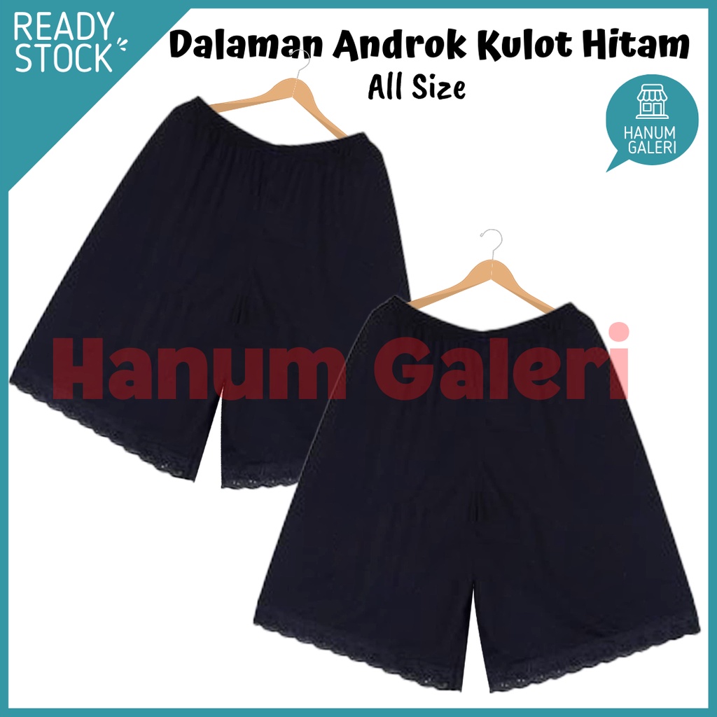 Dalaman Kulot Pendek hitam Jumbo / Androk Celana Pendek / Androk / Anderok / Underok- HANUM GALERY