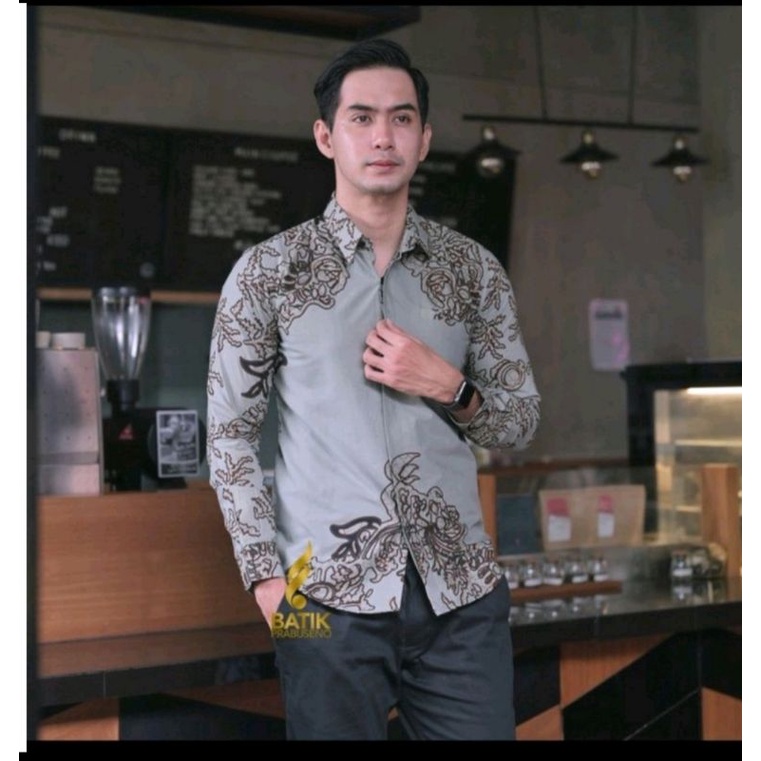 DAMAR WULAN Batik Pria Slimfit lengan panjang Lapis puring halus Cotton printing