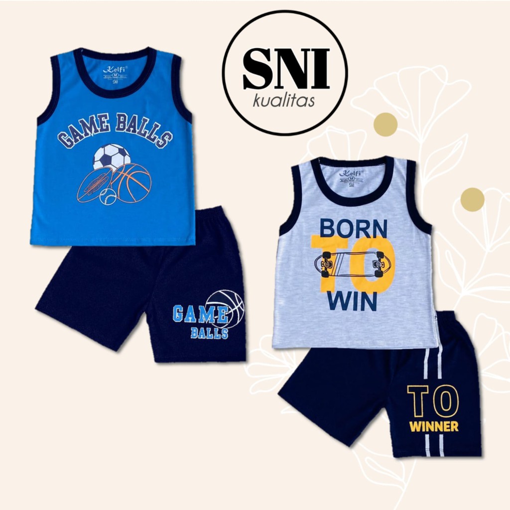 Kaos Singlet Anak Laki laki 0-8th / Baju Singlet Bayi Laki laki / Setelan Kelfi Sport Edition / Baju