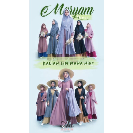 DRESS MARYAM BRAND ADEN HIJAB DRESS WANITA MUSLIMAH KEKINIAN HARGA RAMAH BERKUALITAS