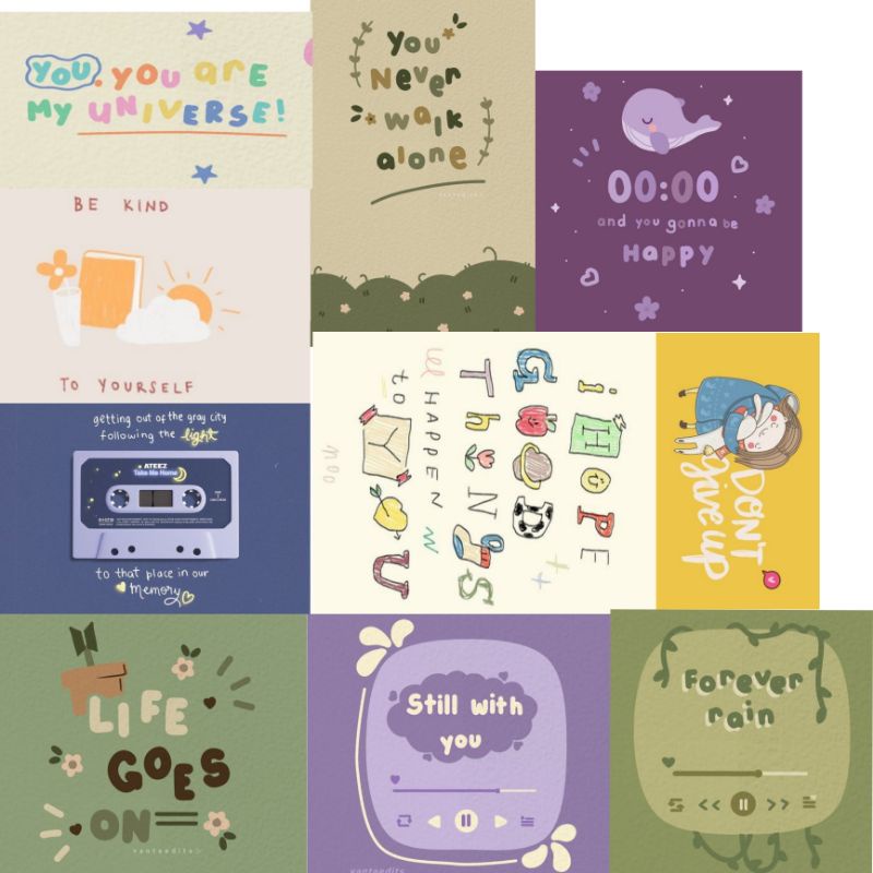 

11 pcs stiker quotes motivasi motivation lucu kawai aesthetic bahasa inggris untuk scrapbook Journal handphone laptop