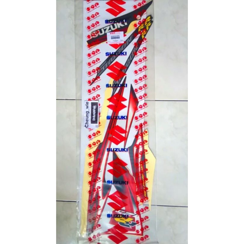 68000B16H12NHEK lis body stiker striping New shogun FL 125 RR 2009 merah hitam ori sgp