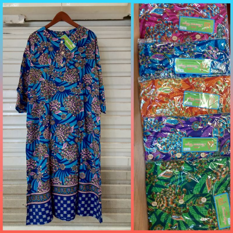 Daster 19 Tangan ⅞ Kencana Ungu Label Hijau Asli Original