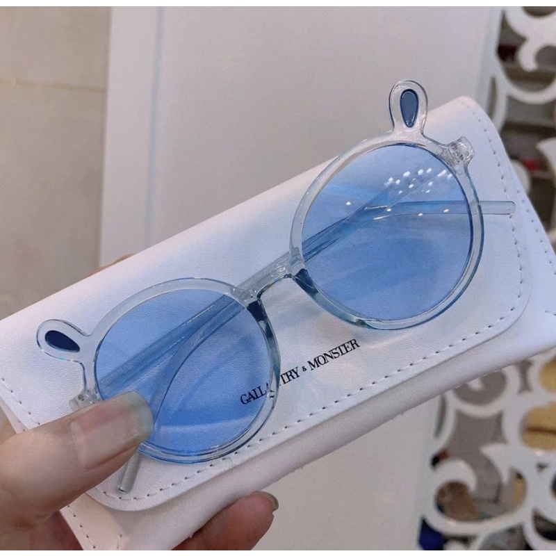 kacamata anak transparan bening transparant import kucing anak dan bayi-biru