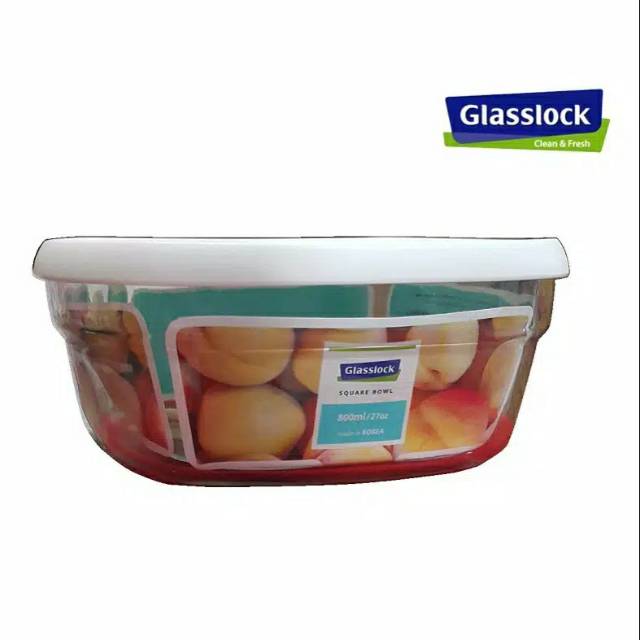 GLASSLOCK SQUARE BOWL 800ML MURAH