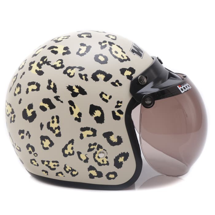 Excelent Helm Dewasa  WTO Helmet Retro Bogo   Cheetah   Kaca BOGO   Krem Doff  Ukuran M