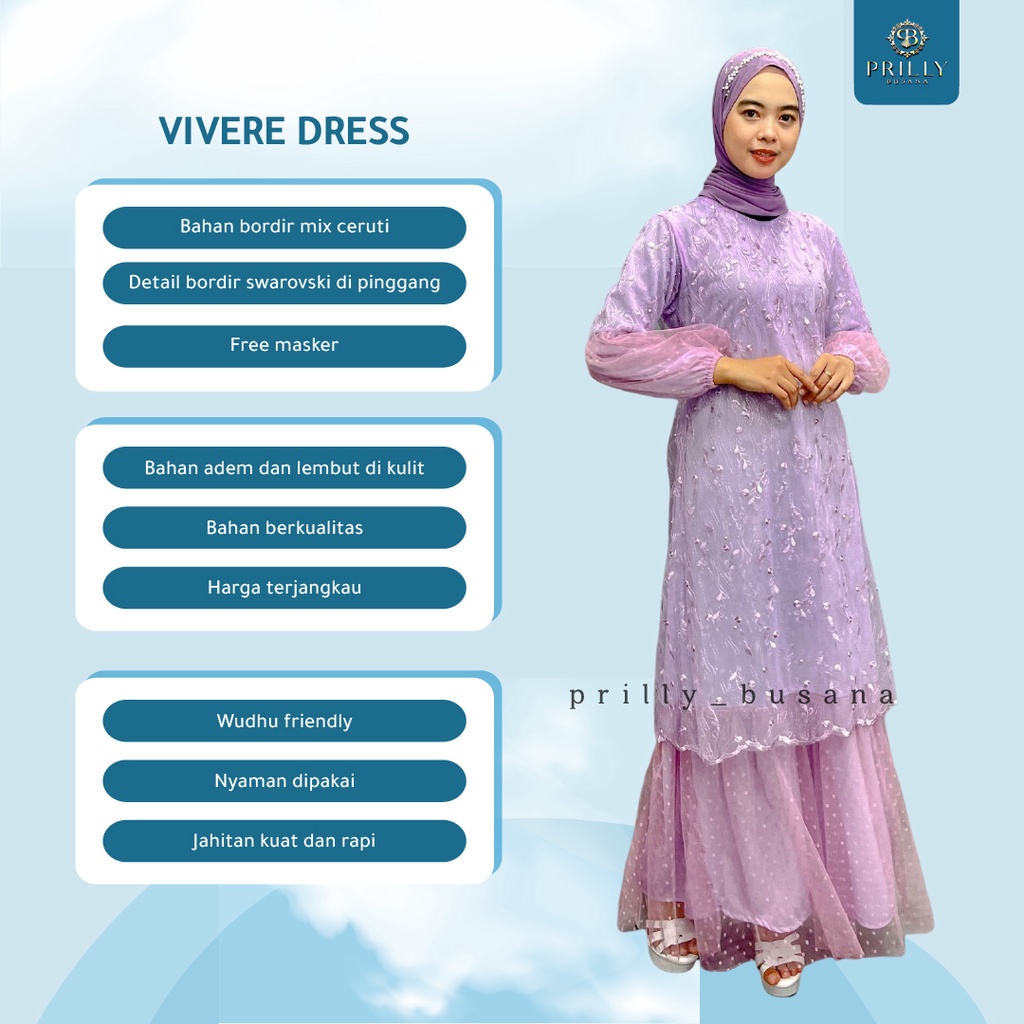 PB Prilly Busana - VIVERE GAMIS TILE MALAYSIA - MAXY DRESS PESTA  - GAMIS  PESTA - GAMIS BRUKAT