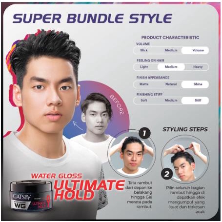 ^ KYRA ^ Gatsby  Minyak Rambut Pomade Watergloss for Men Super Hard Hyper Sold Mini Hair Styling Pria