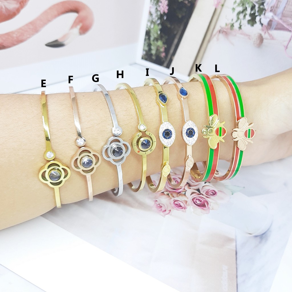 Gelang Titanium Cantik Bangle Gold Anti Karat Luntur - BB572