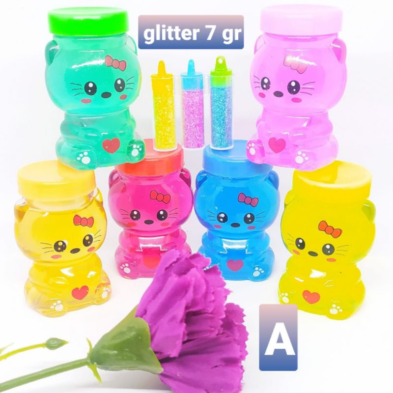 Slime Mainan anak Slime Bening dan Glitter mini Karakter Mainan anti Stress