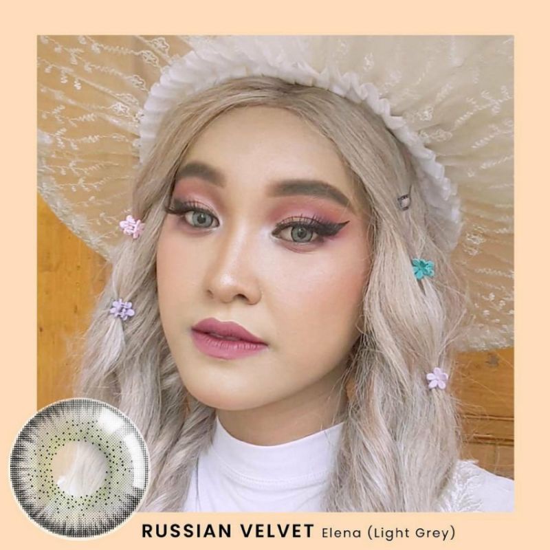 Softlens X2 RUSSIAN VELVET 14.5 MM ELENA LIGHT GREY MINUS -0.50 S.D -6.00