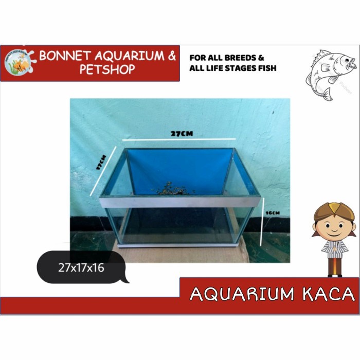AQUARIUM KACA 27x17x16 AQUARIUM MINI AQUARIUM AQUASCAPE AKUARIUM KACA