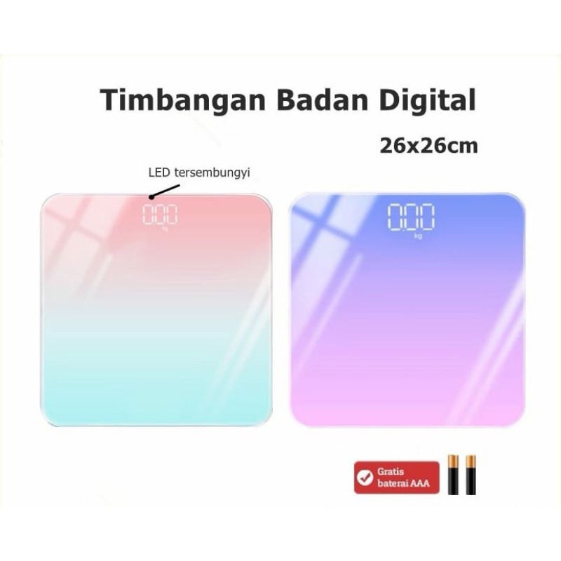 Timbangan Badan Digital Versi Big Screen Dengan ungu gradien