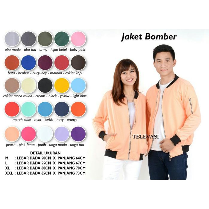 Jaket Bomber Unisex Kuning Size M-Xxl - Kuning, M