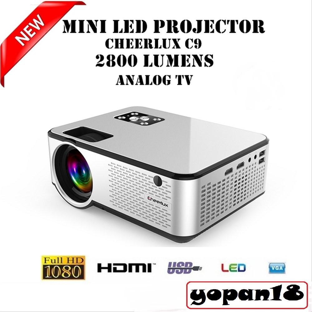 TERMURAH Mini Led Projector Cheerlux C9 2800 Lumens WithTv Tuner vs Cheerlux C6 C7 Proyektor Infocus