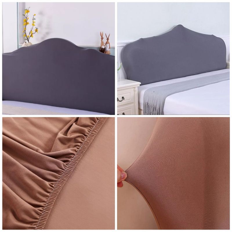 COVER SARUNG SANDARAN KEPALA TEMPAT TIDUR ELASTIS WARNA POLOS 180 200 cm